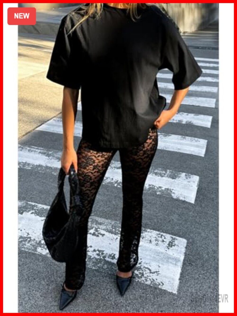 Sexy Sheer Lace Flare Bell Bottom Pants Clubwear Leggings - Picture 3 of 6